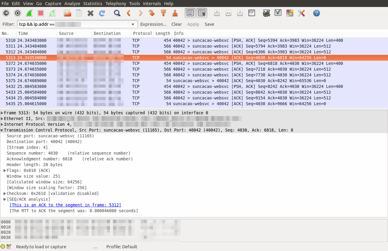 Wireshark capture